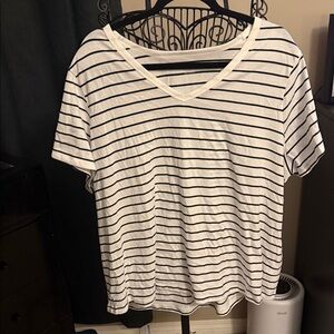 Striped V-Neck Women's Top